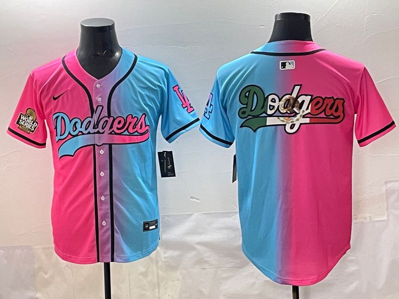 Men 2025 Los Angeles Dodgers Blank Blue pink Game Nike MLB Jersey style 009->los angeles dodgers->MLB Jersey